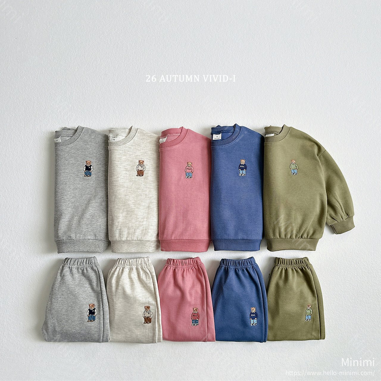 VIVID-I Bear Embroidery Set - 韓國童裝代購主圖