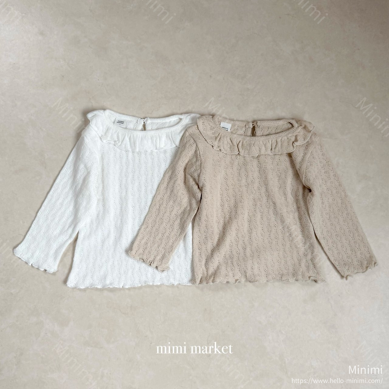 mimi-market Erbon Collar T-shirt - 韓國童裝代購主圖