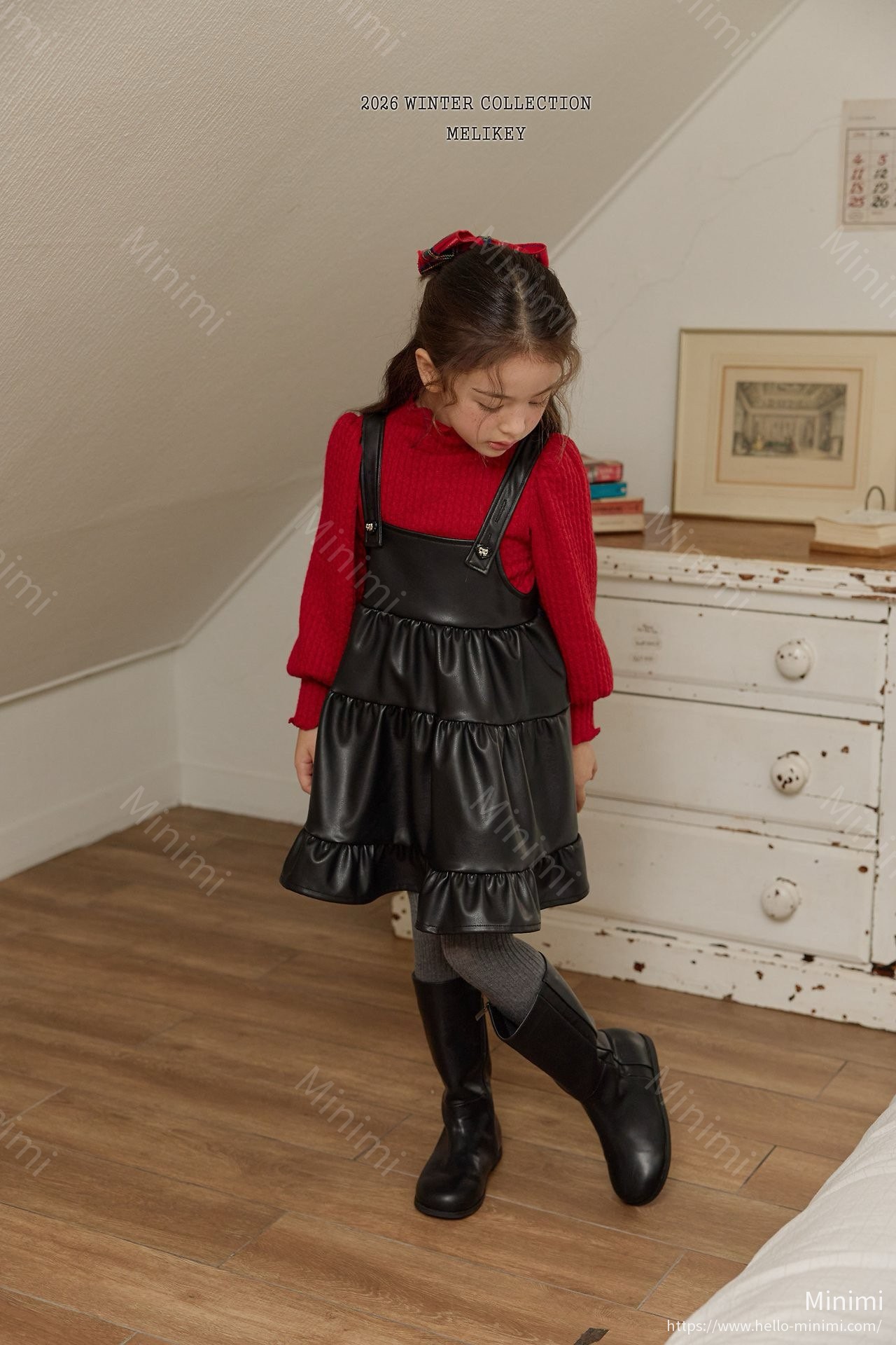 Melikey Chic Leather Tiered Dress 細節圖 17