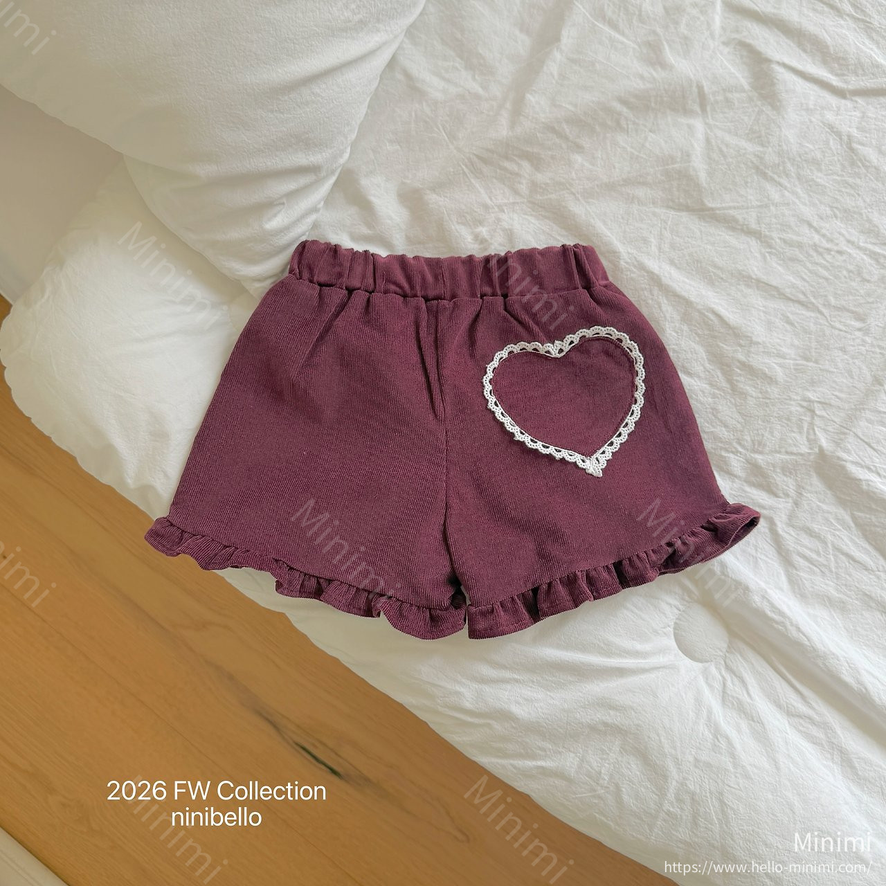 ninibello Heart Frill Corduroy Shorts 細節圖 11
