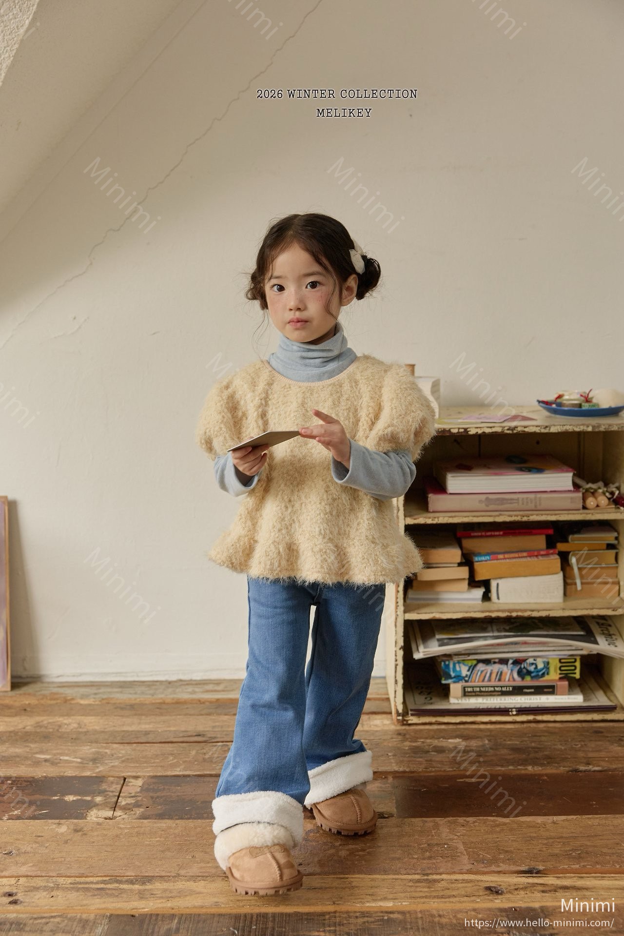 Melikey Wool Denim Heart Bootcut 細節圖 5