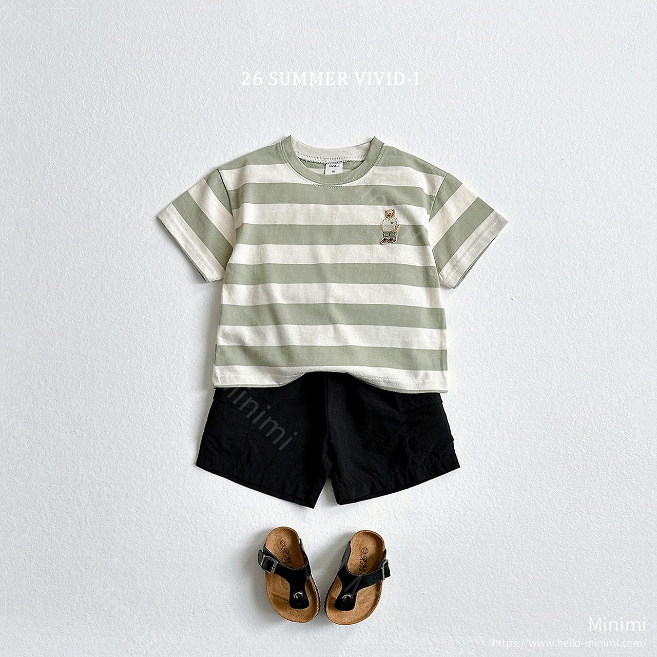 VIVID-I Bear Embroidery Striped Set 細節圖 13