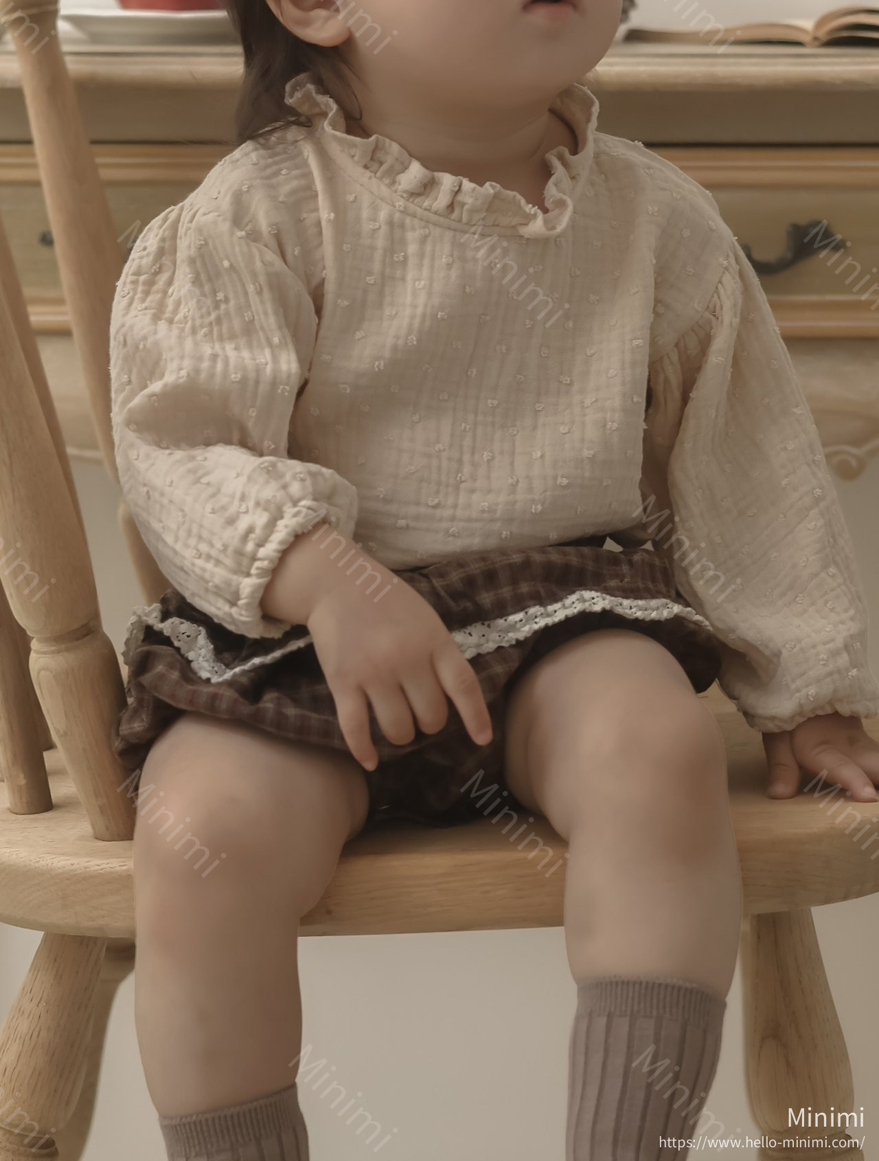mimi-market Neck Frill Blouse 細節圖 3