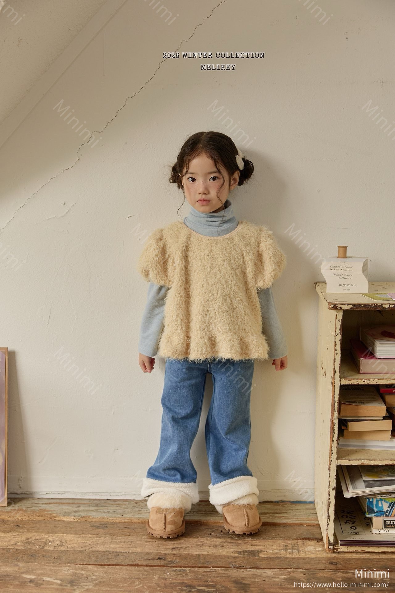 Melikey Wool Denim Heart Bootcut 細節圖 2