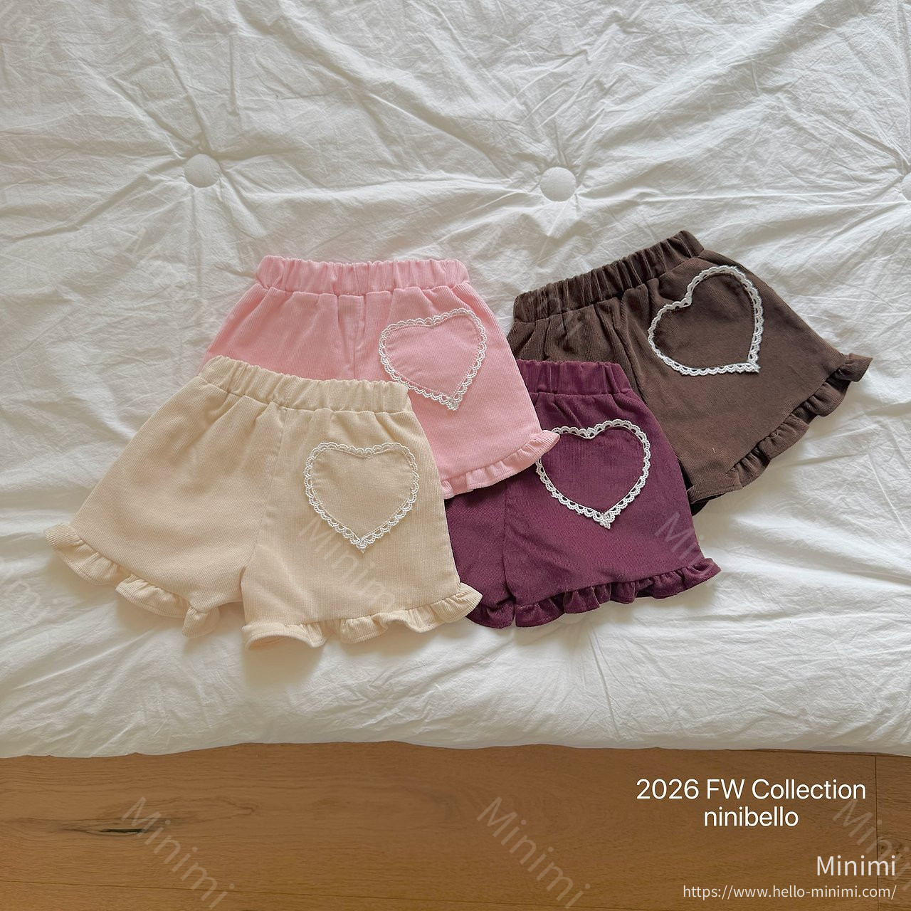 ninibello Heart Frill Corduroy Shorts 細節圖 1