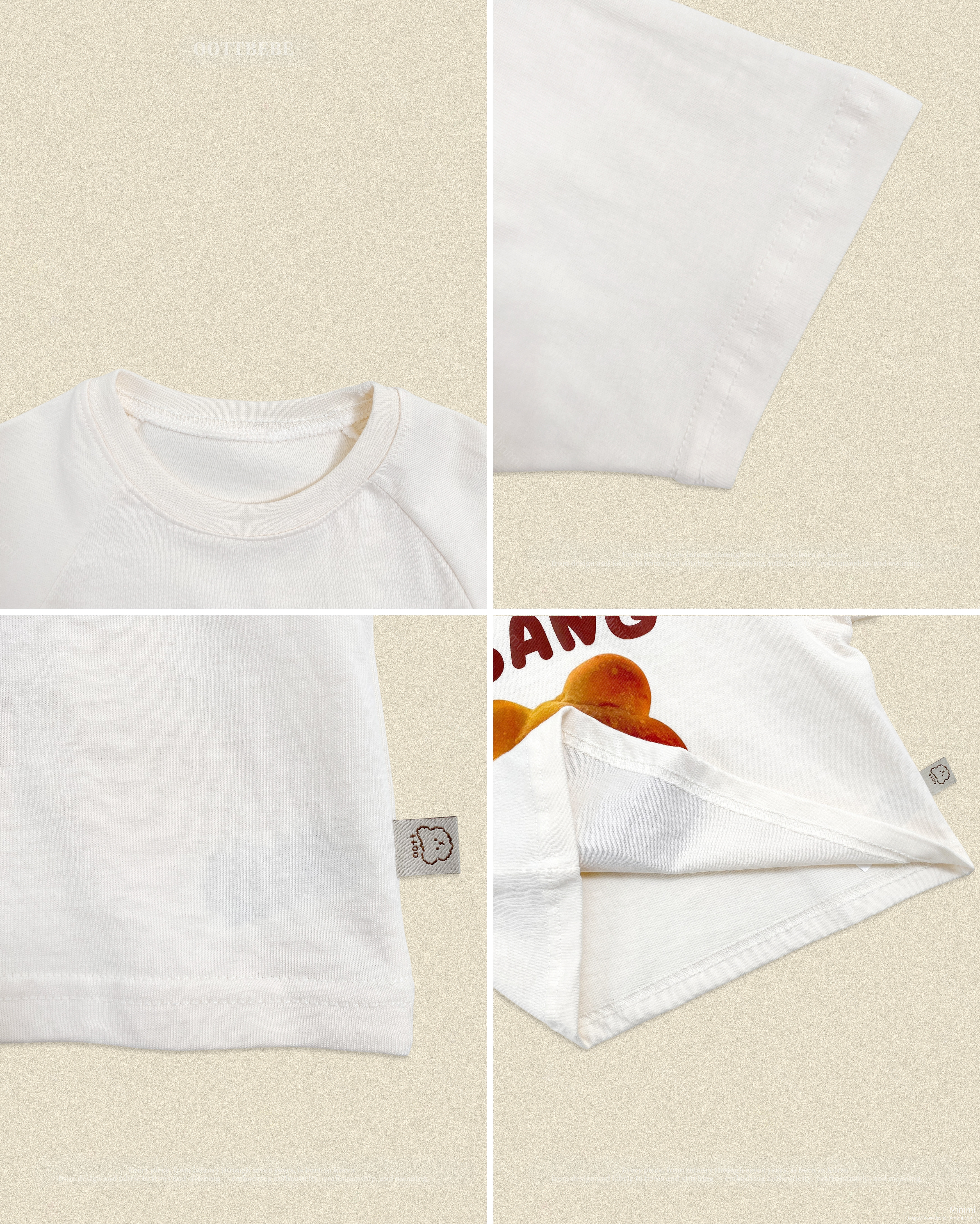 oott bebe Bread Raglan T-shirt (Kids) 細節圖 13