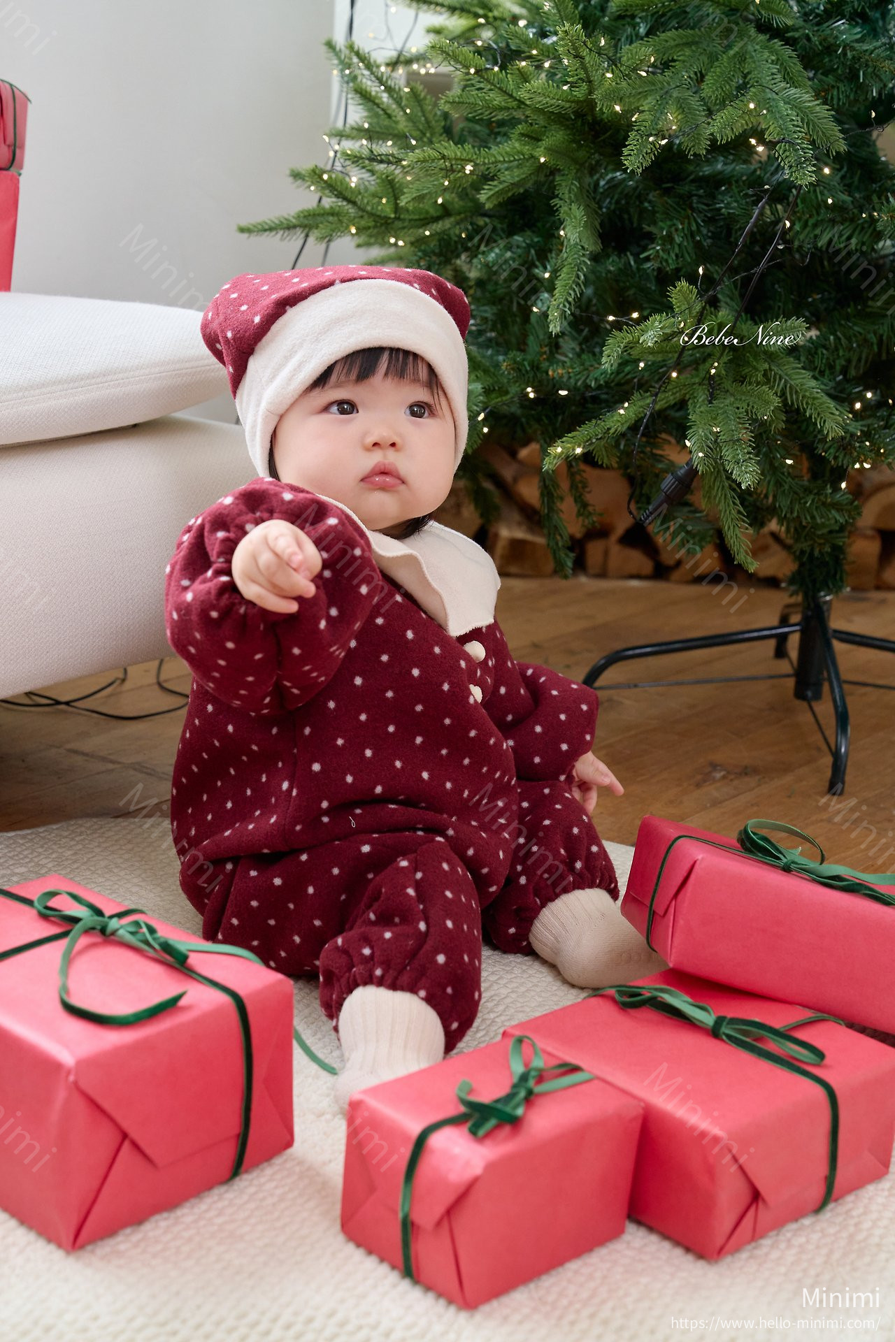 bebe nine Pom-Pom Collar Romper 細節圖 7
