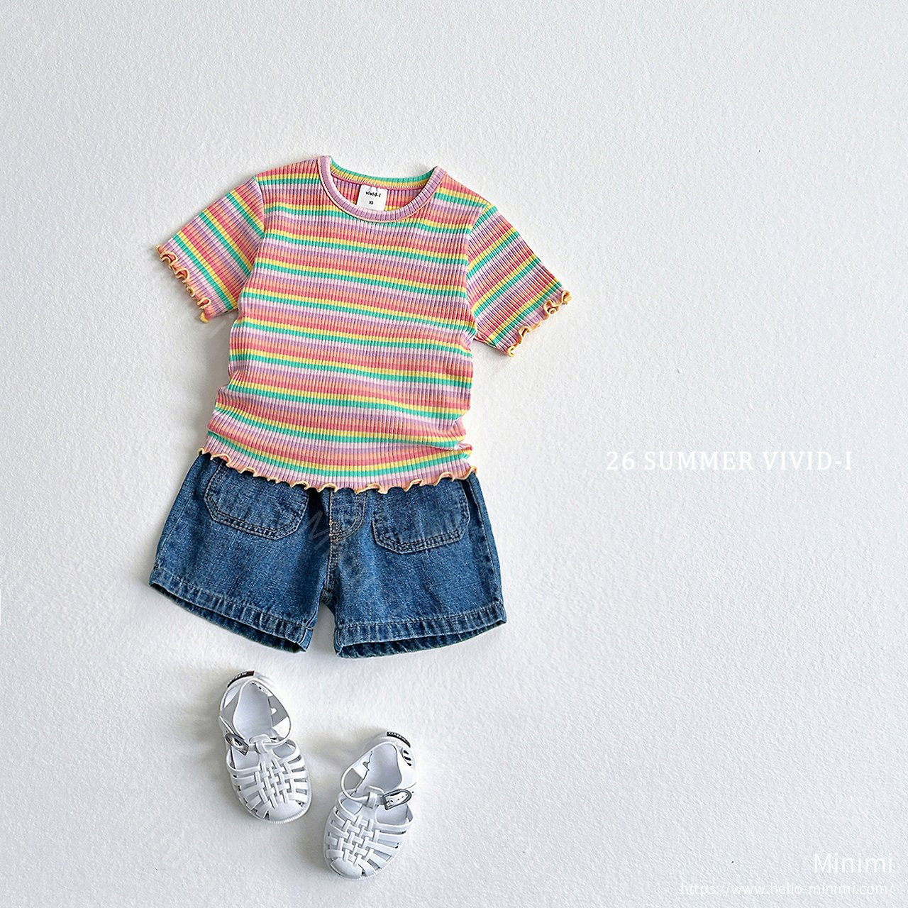 VIVID-I Rainbow Ribbed Fluted T-Shirt 細節圖 17