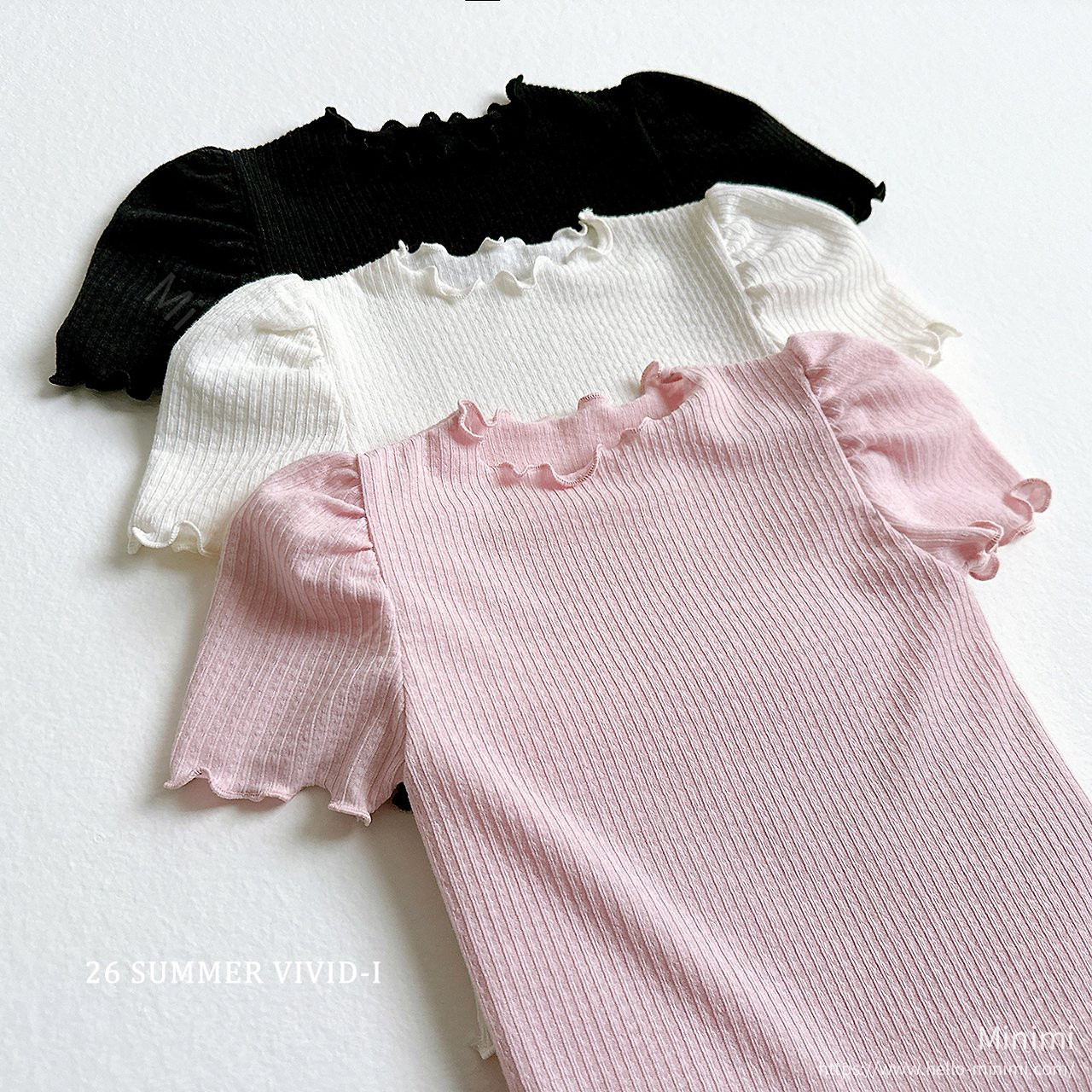 VIVID-I Shirred Puff Fluted T-Shirt 細節圖 1