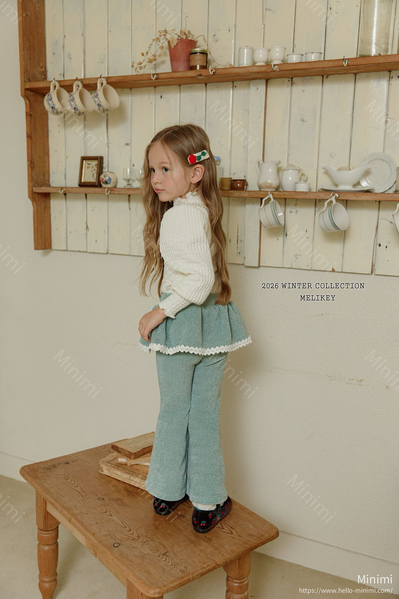 Melikey Frill Velour Bootcut 韓國童裝現貨