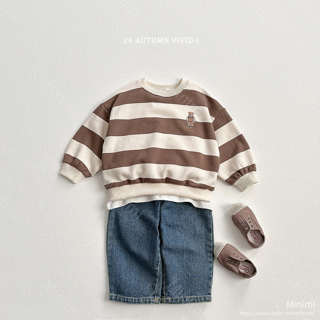 VIVID-I Big Stripe Bear Embroidery Sweatshirt 細節圖 14