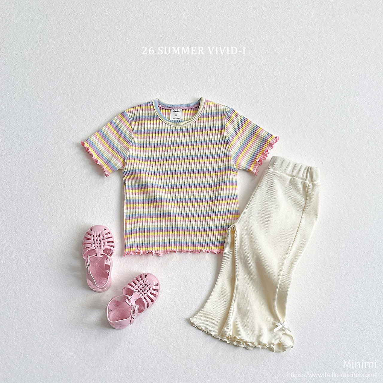 VIVID-I Rainbow Ribbed Fluted T-Shirt 細節圖 14