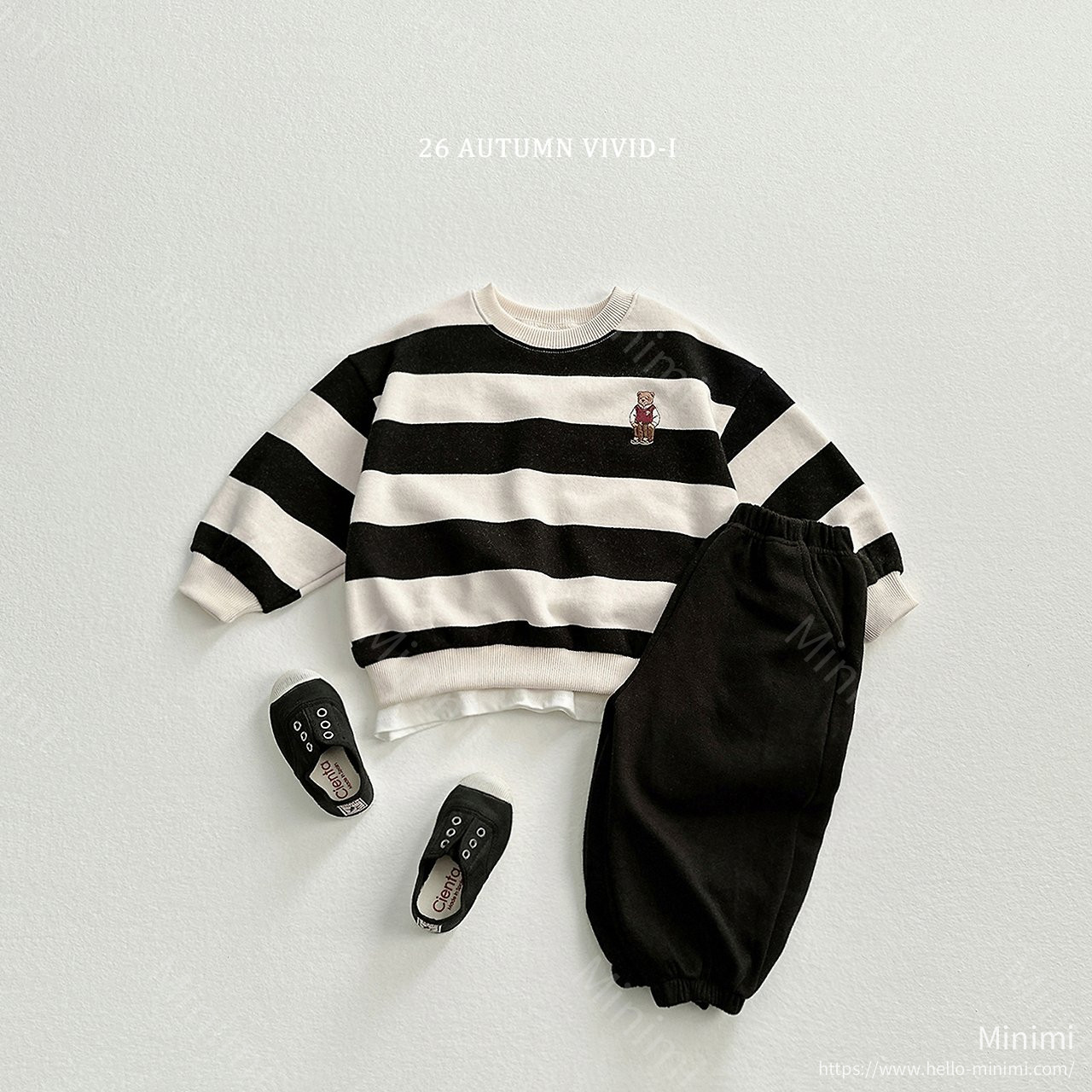 VIVID-I Big Stripe Bear Embroidery Sweatshirt 細節圖 17