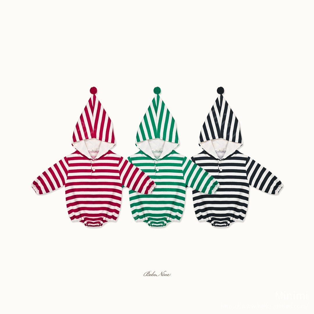 bebe nine Pointed-Hood Striped Romper 細節圖 18