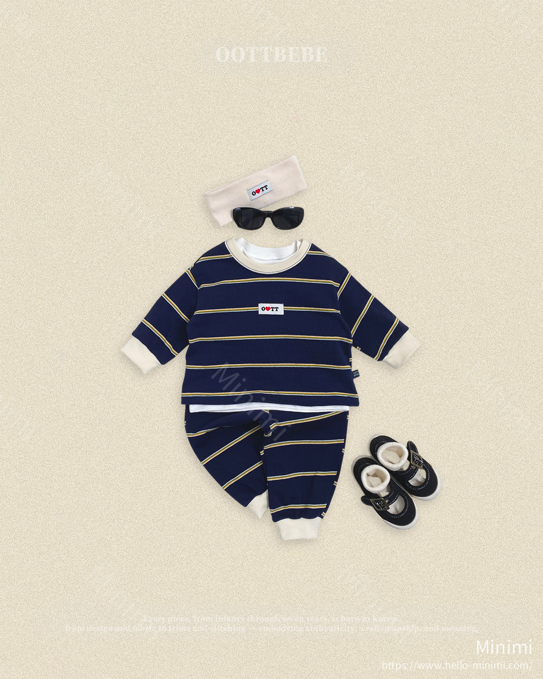 oott bebe Rookie Striped Set 細節圖 1