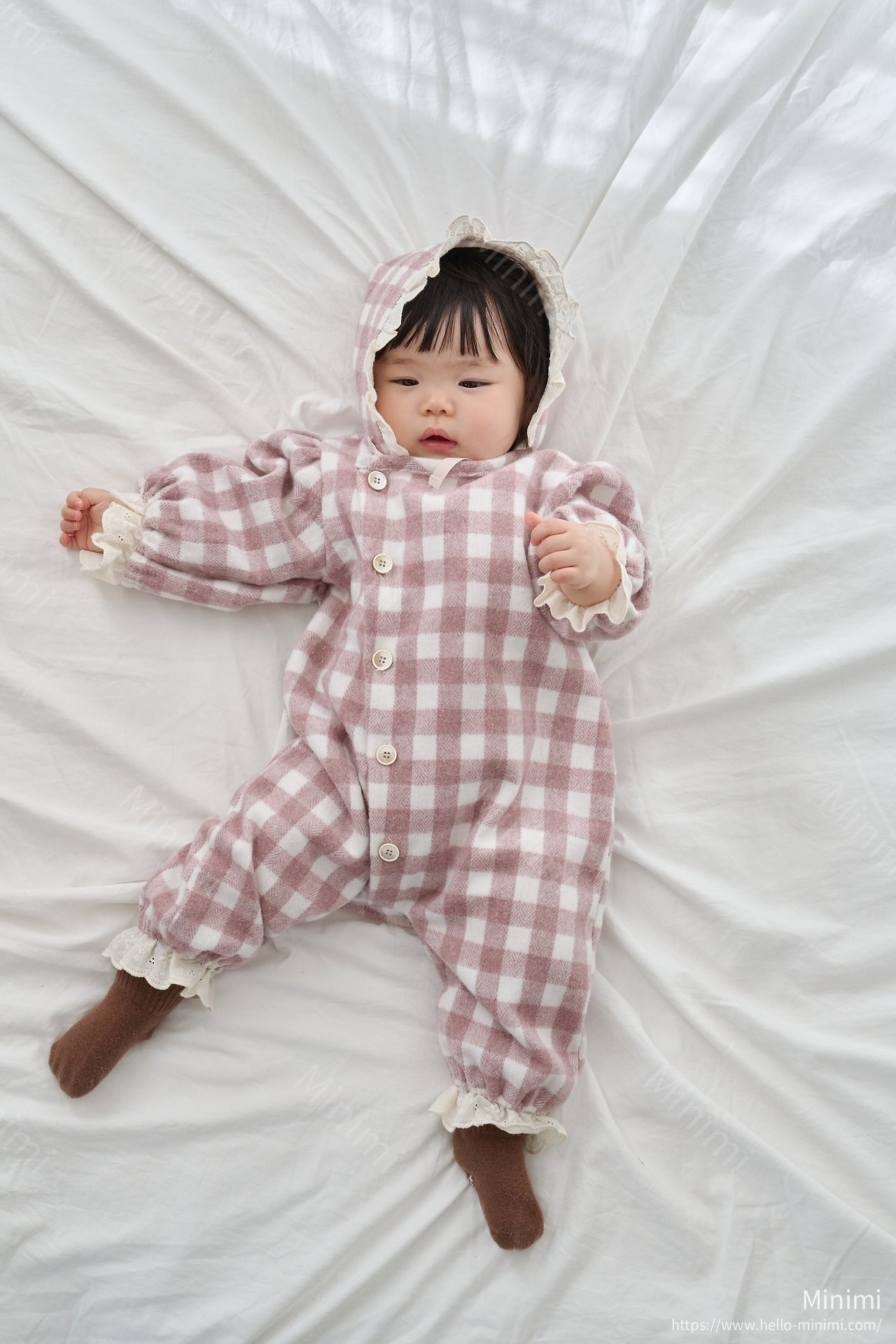 bebe nine Loopy Check Bonnet 細節圖 13