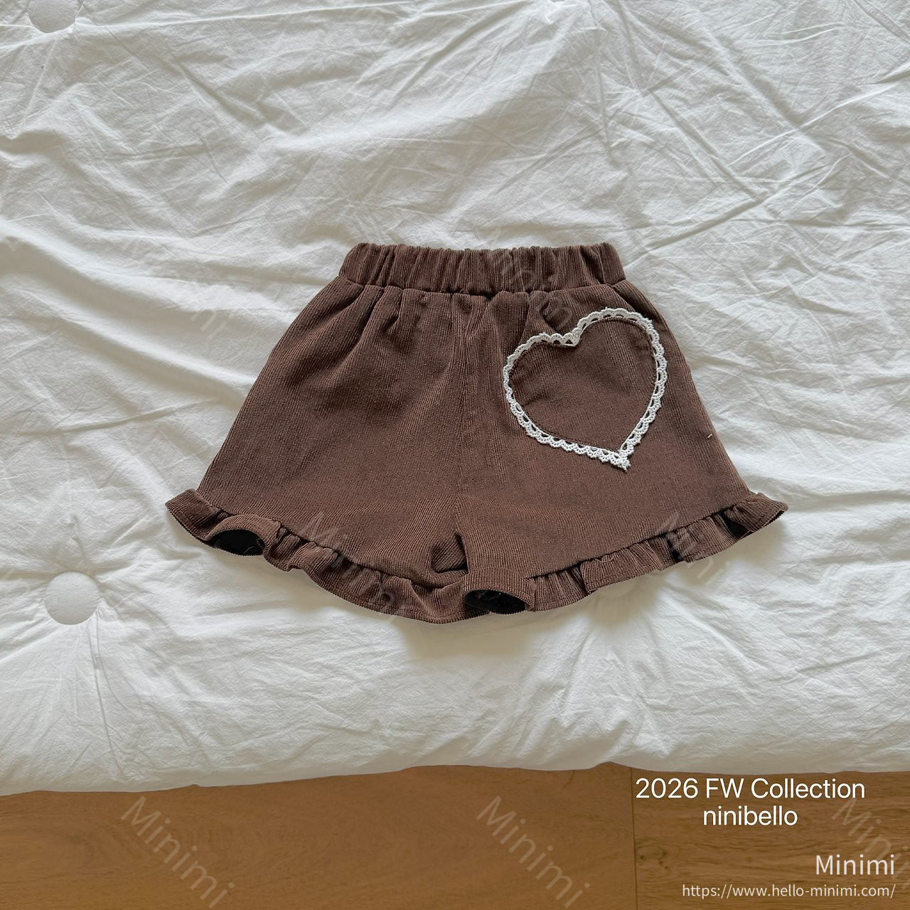ninibello Heart Frill Corduroy Shorts 細節圖 7