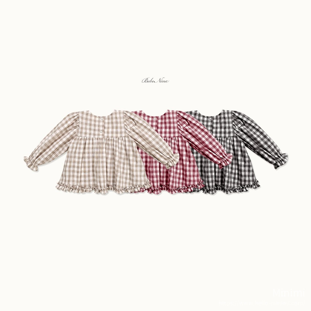 bebe nine Lucy Check Blouse 細節圖 15