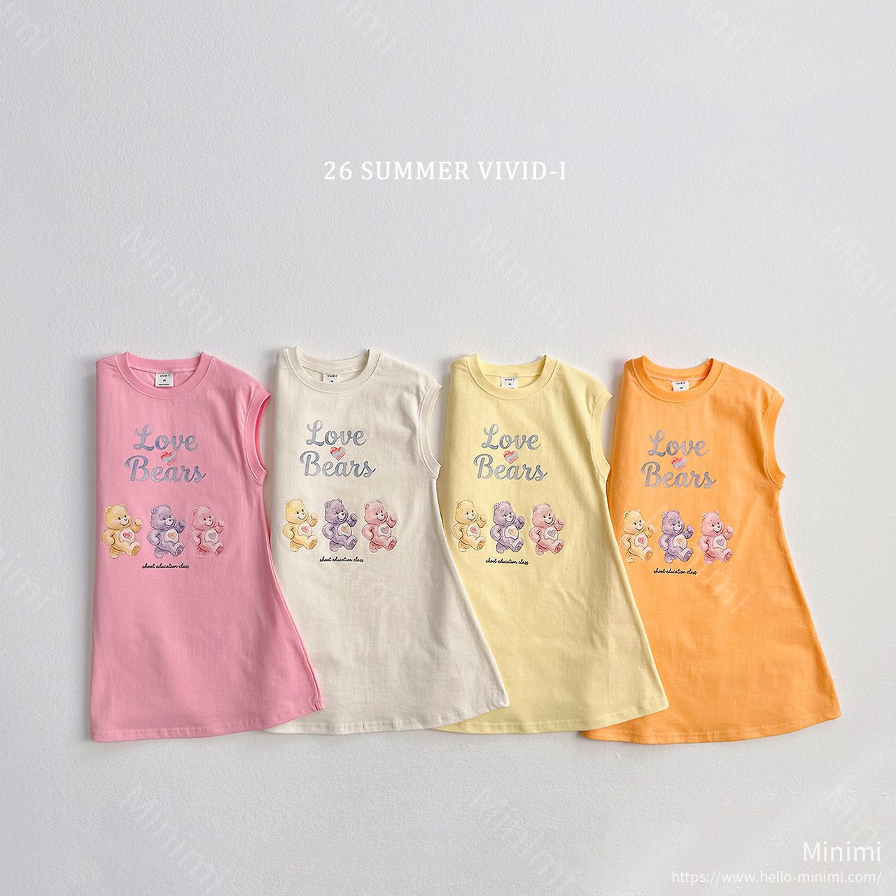 VIVID-I Painted Bear Long Dress - 韓國童裝代購主圖