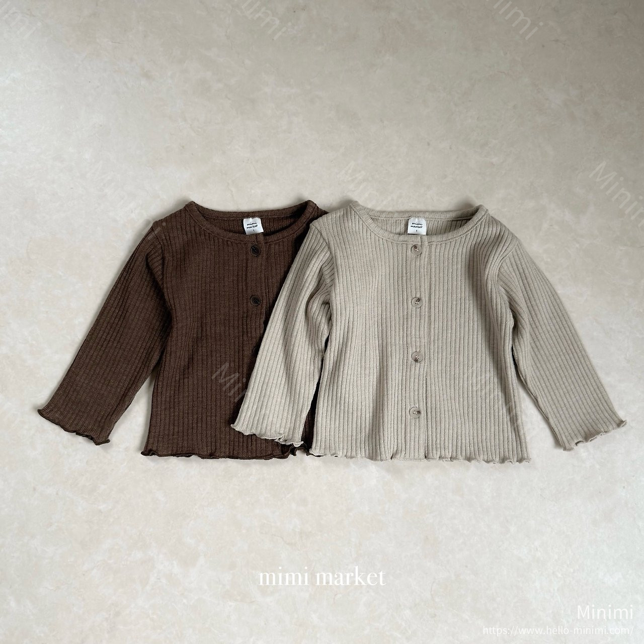 mimi-market Liz Ribbed Cardigan - 韓國童裝代購主圖