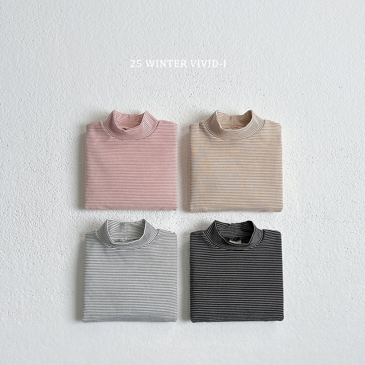 Fleece Stripe Turtleneck