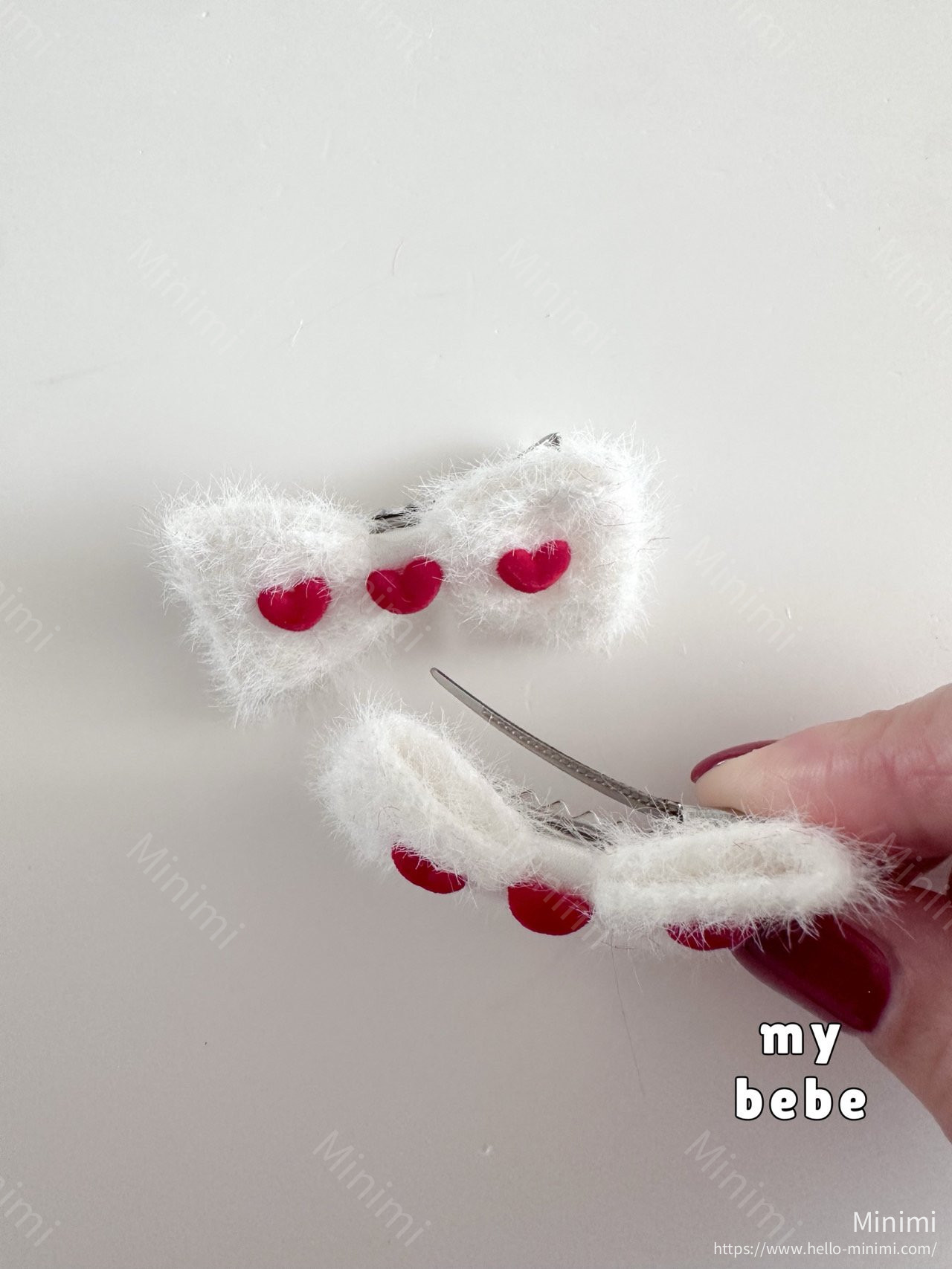 my_bébé Angora Ribbon Hairpin Set 細節圖 3