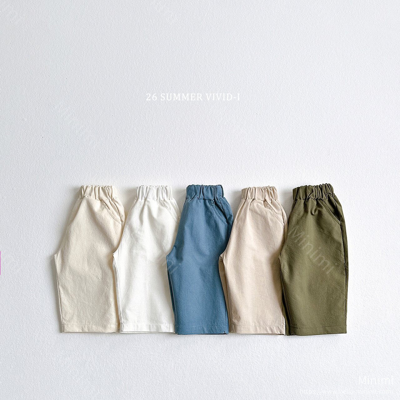 VIVID-I (Event) Cropped Basic Cotton Pants - 韓國童裝代購主圖