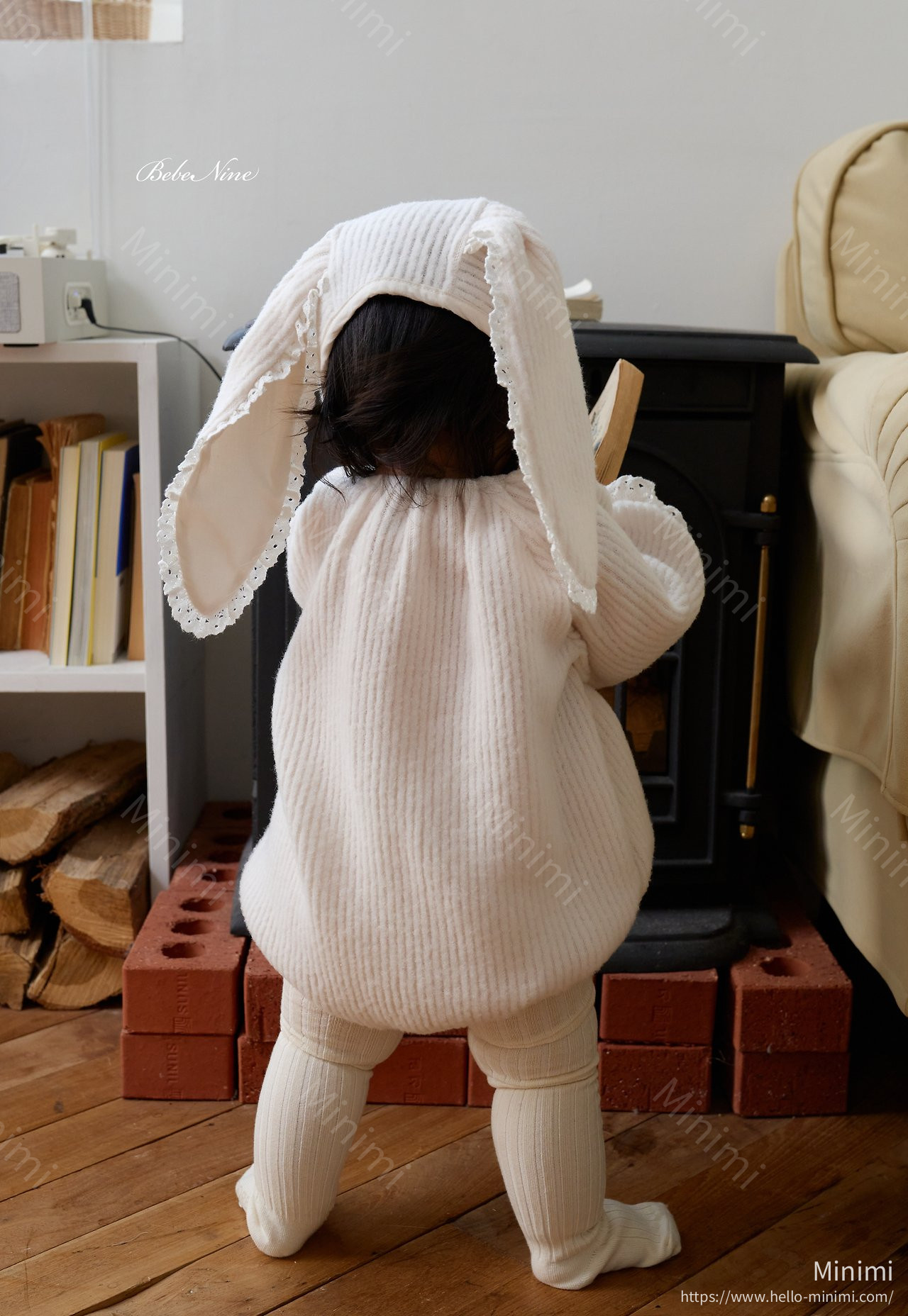 bebe nine Heart Brushed-Lining Frill Romper 細節圖 14
