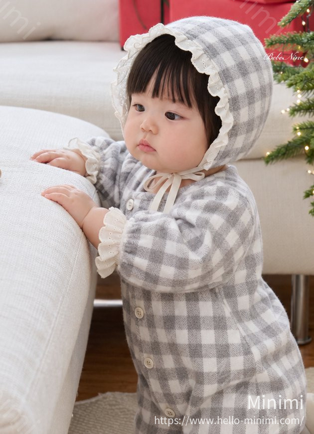 bebe nine Loopy Check Bonnet 細節圖 15