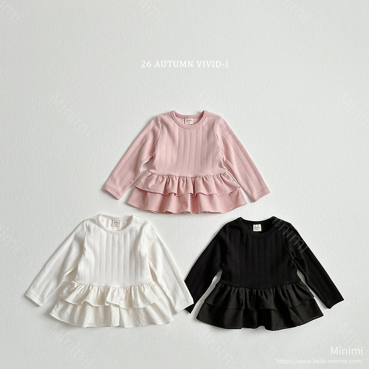 VIVID-I Eyelet Frill T-shirt - 韓國童裝代購主圖