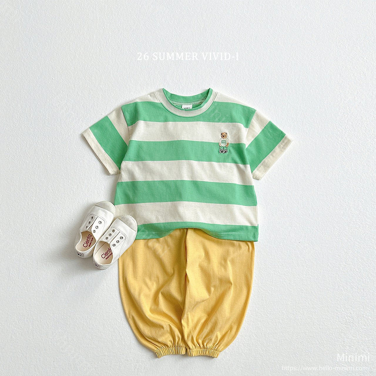 VIVID-I Thick Stripe Bear Embroidery T-Shirt 細節圖 11