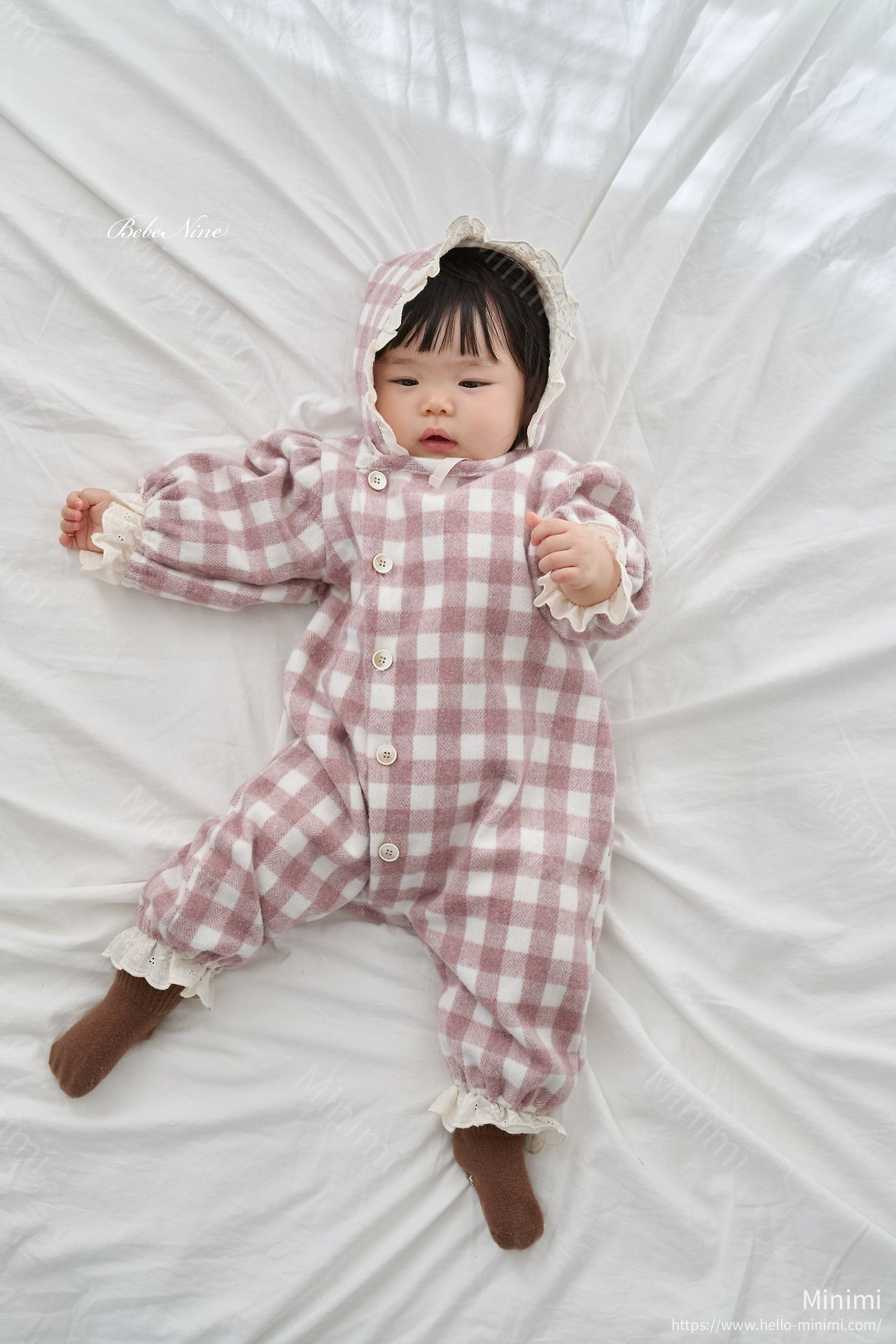 bebe nine Loopy Check Frill Romper 細節圖 14