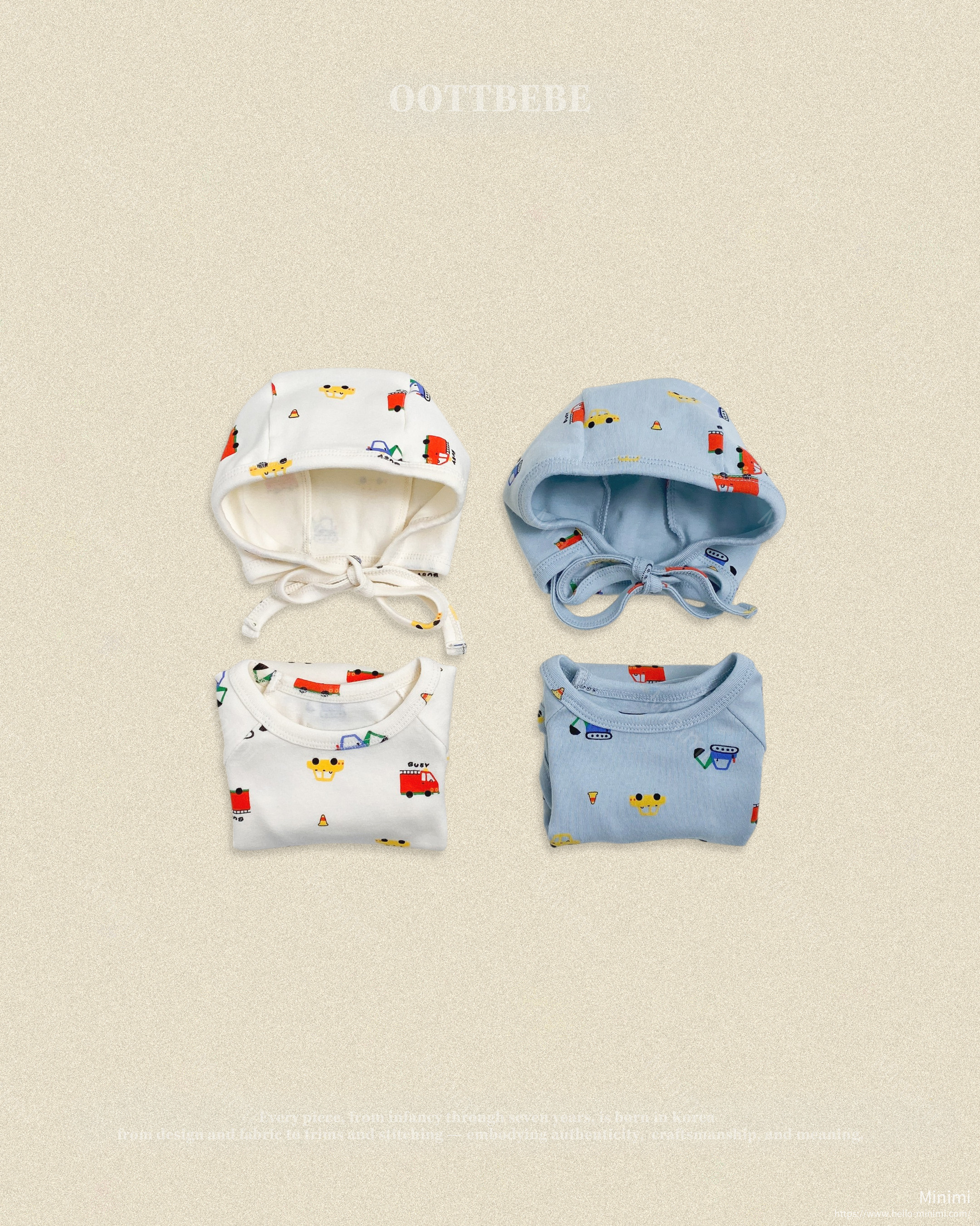 oott bebe Car Bodysuit + Bonnet Set 細節圖 7
