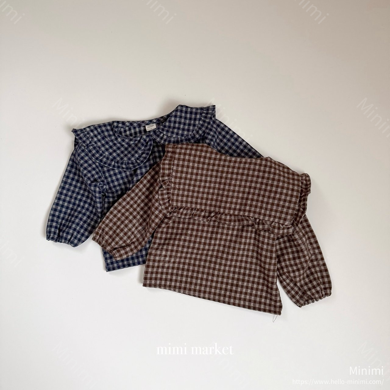 mimi-market Check Frill Collar Tee 細節圖 5