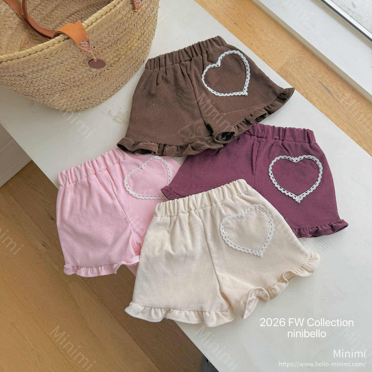 ninibello Heart Frill Corduroy Shorts 細節圖 3