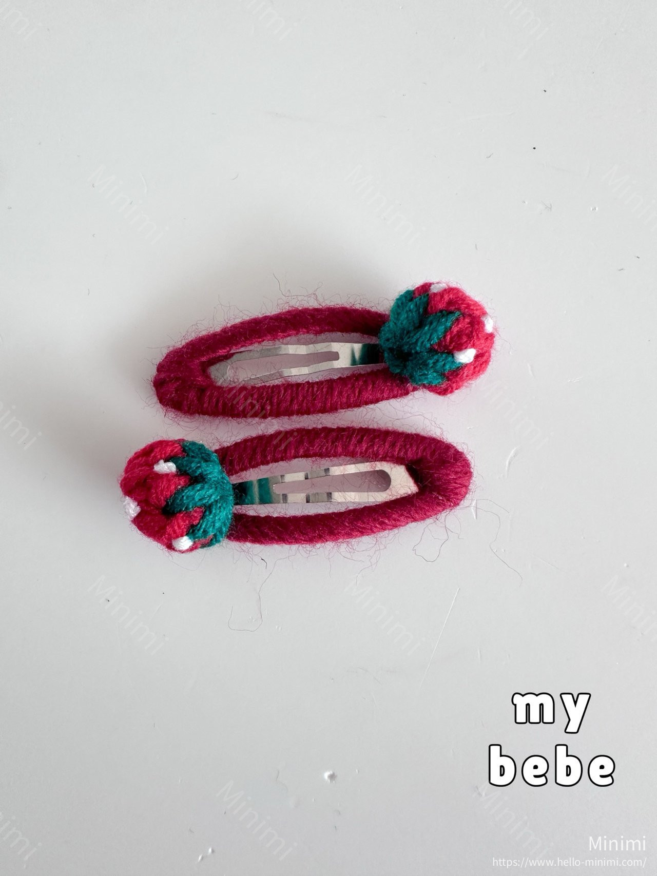 my_bébé Mini Strawberry Hairpin Set 細節圖 1