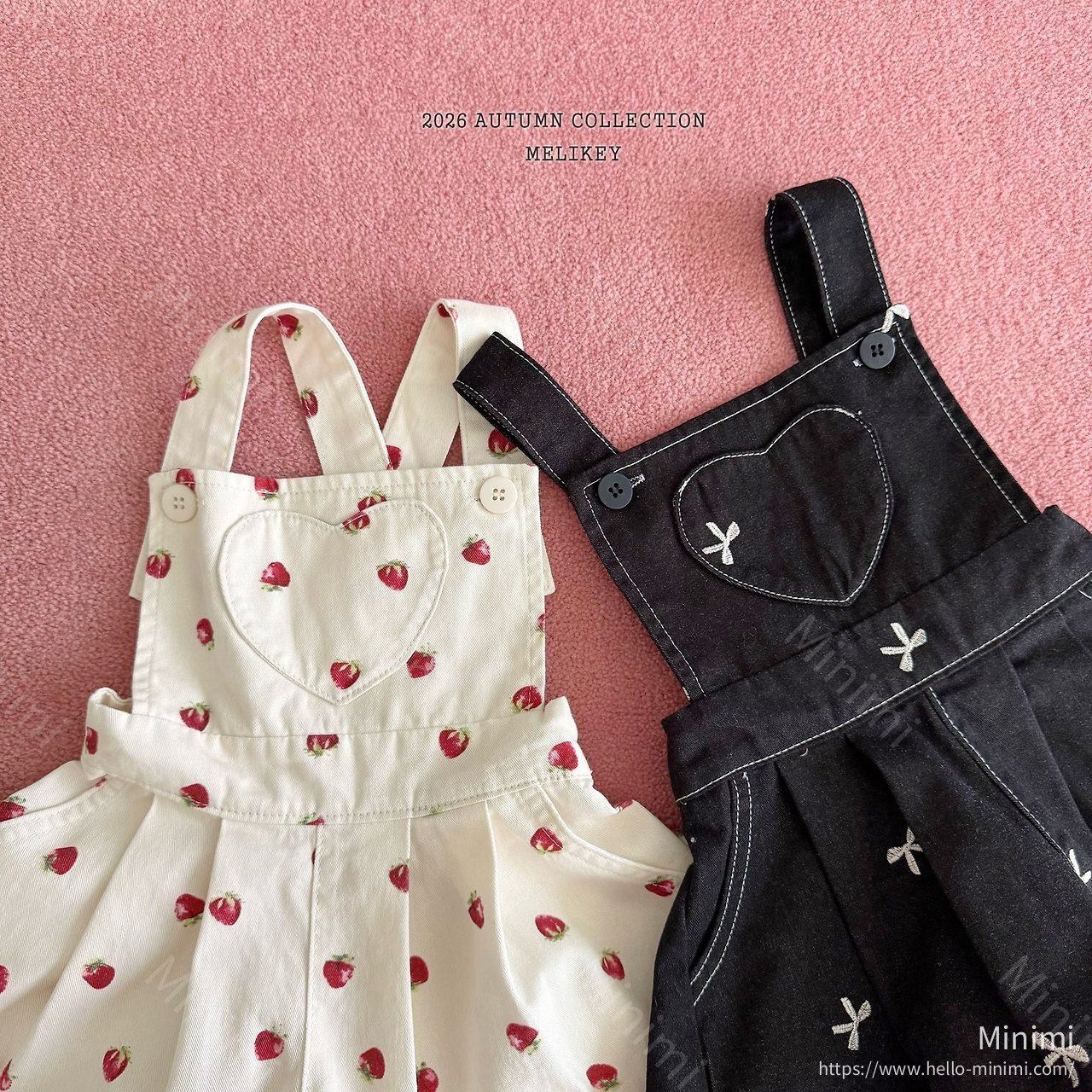 Melikey Strawberry Heart Overalls 細節圖 3