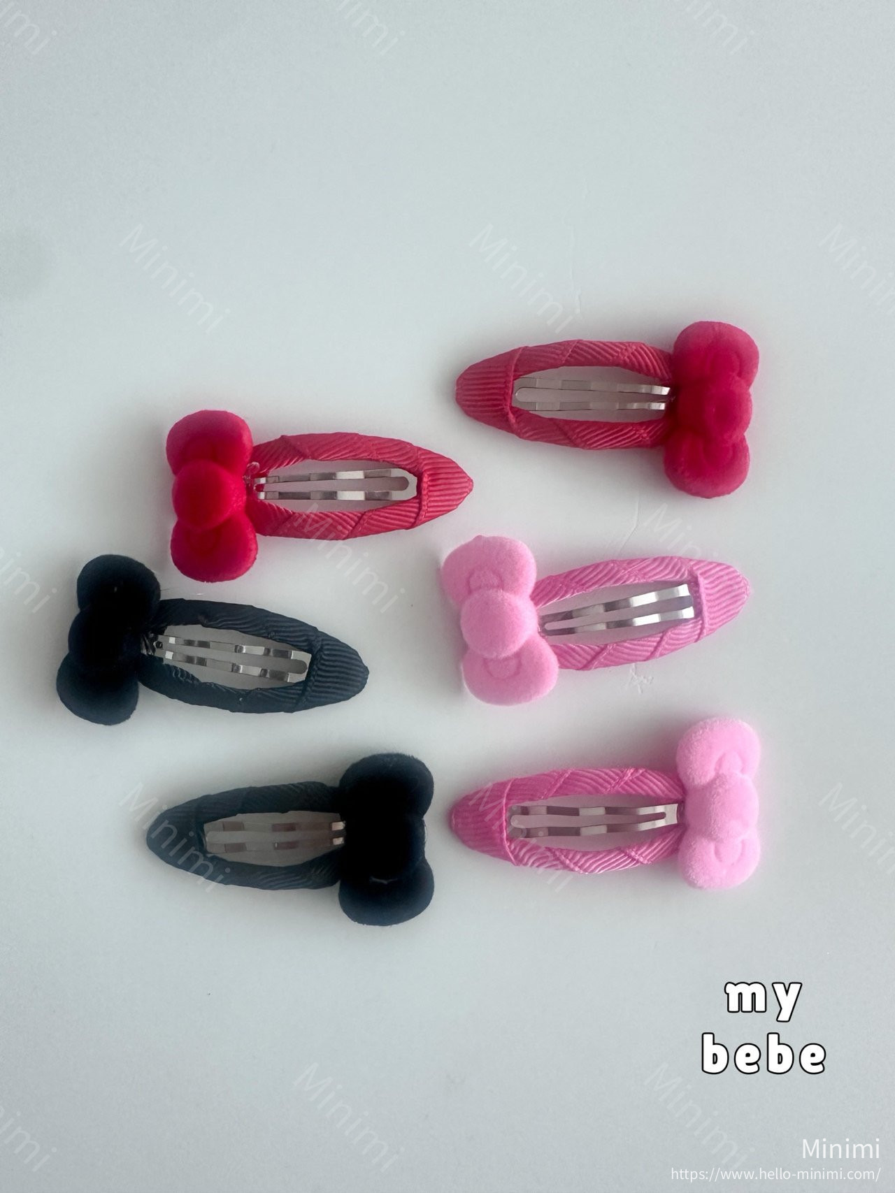 my_bébé Cutie Velvet Ribbon Hairpin Set 細節圖 1
