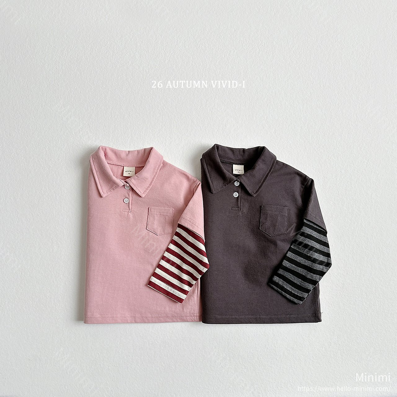 VIVID-I Collar Layered T-shirt - 韓國童裝代購主圖