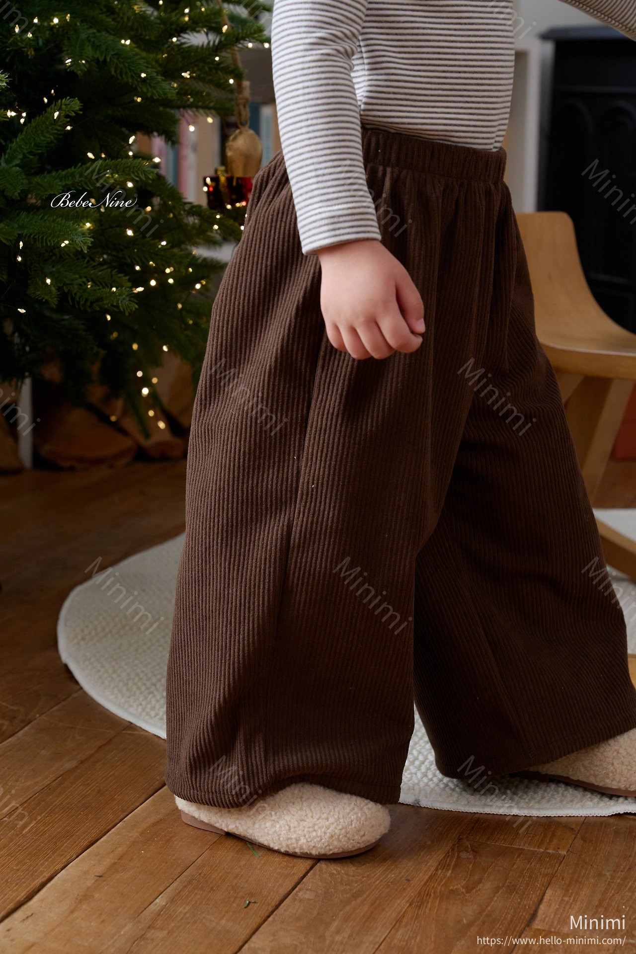 bebe nine Brushed-Lining Loose Corduroy Pants 細節圖 11