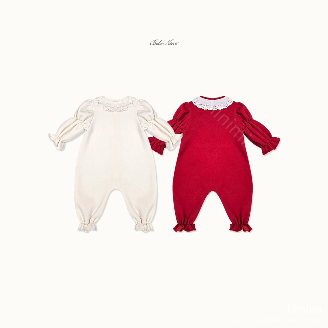 bebe nine Puff-Sleeve Lace Romper 細節圖 17