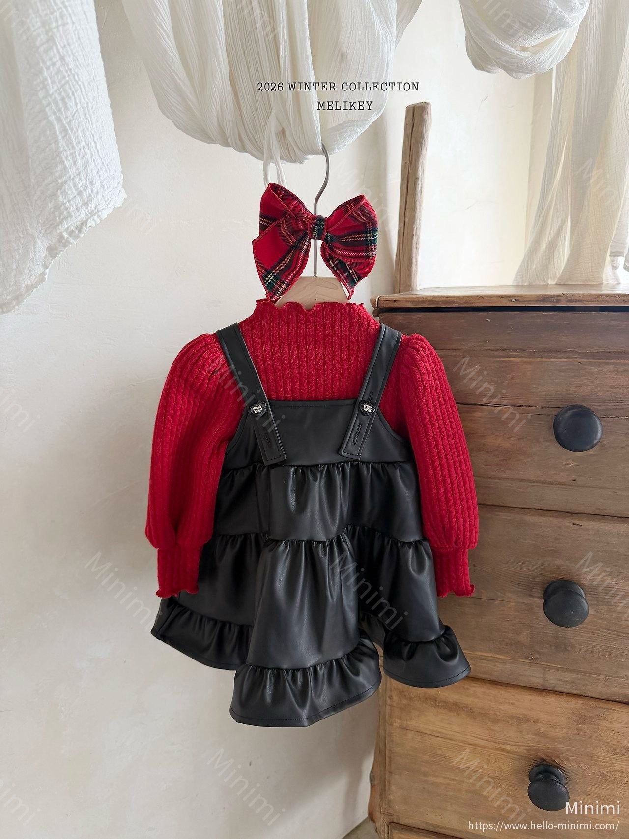 Melikey Chic Leather Tiered Dress 細節圖 24