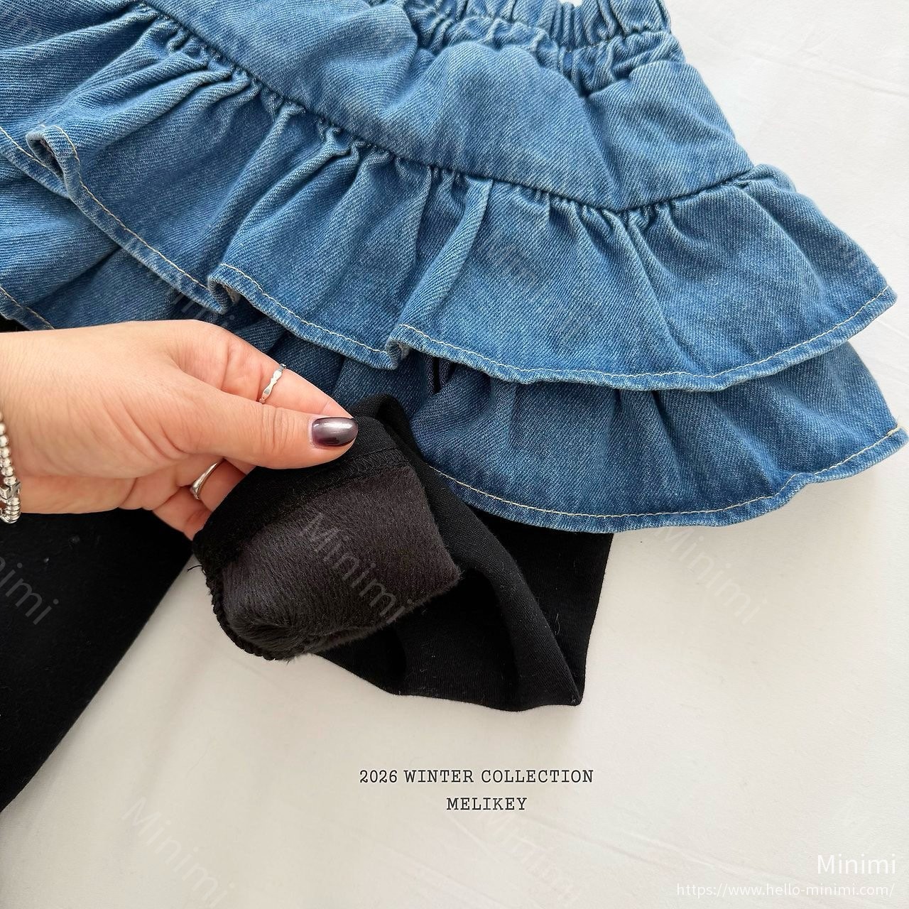 Melikey Denim Tiered Skirt 細節圖 21