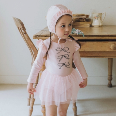 [UPF50+] Koongs Koongs [One-Piece] Elina (Pink) Rash Guard Set