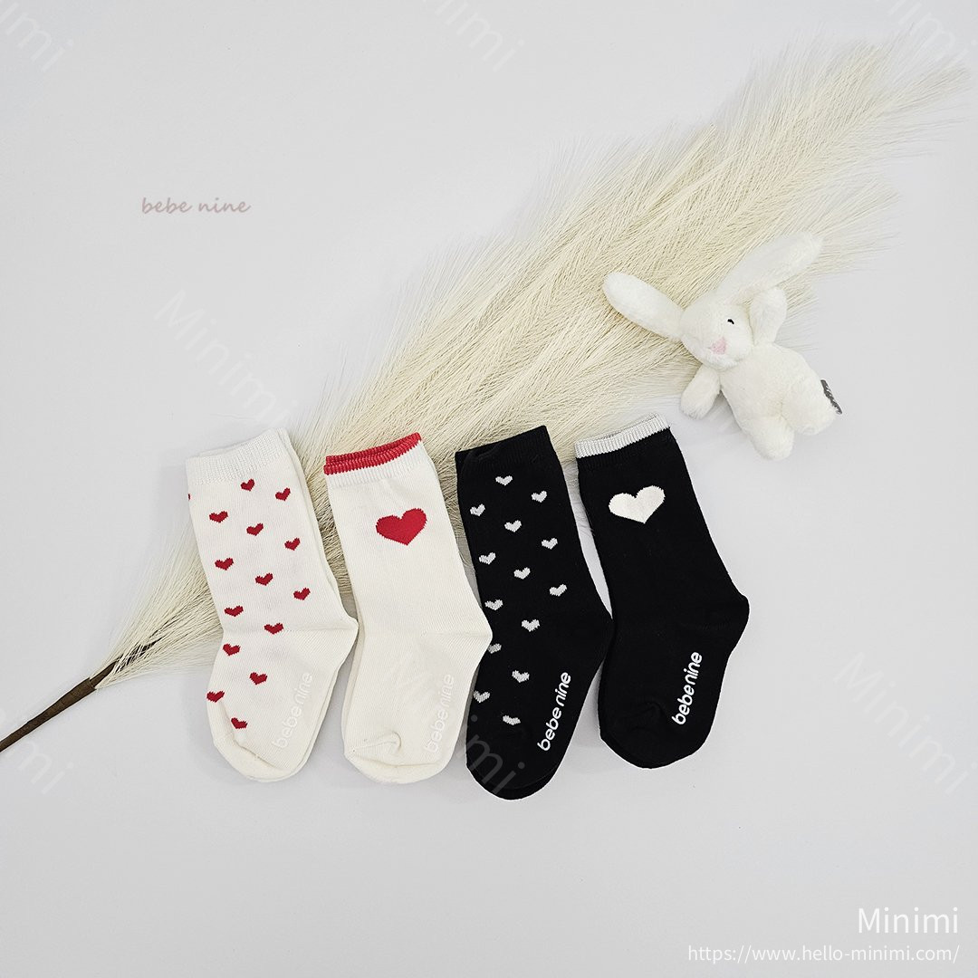 bebe nine Nine Heart Knee Socks Set 細節圖 18