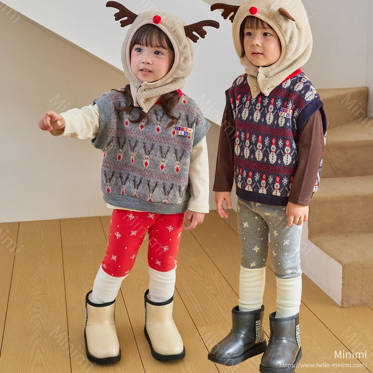1st BLUE Snowflake Leggings - 韓國童裝代購主圖