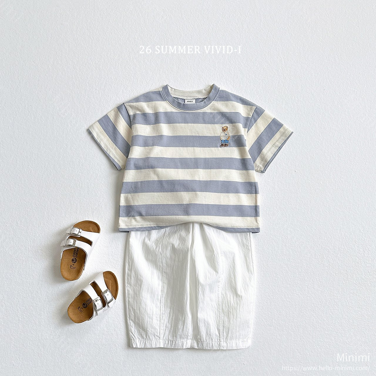 VIVID-I Bear Embroidery Striped Set 細節圖 9