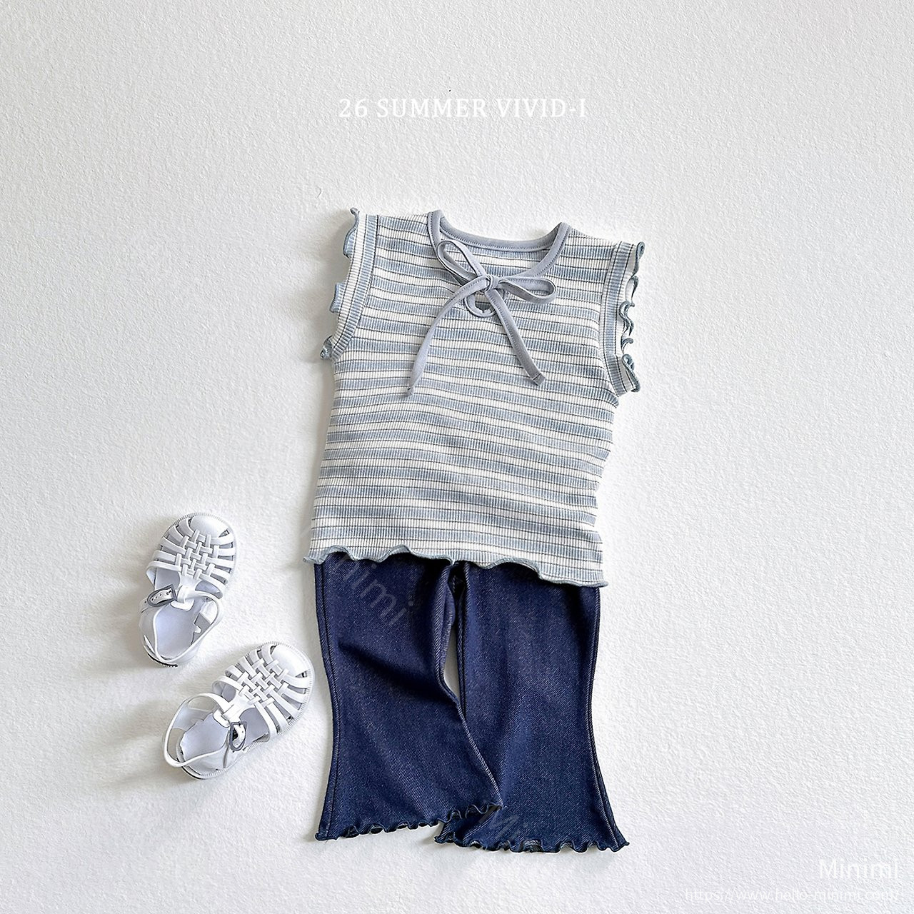 VIVID-I Summer Indigo Flared Cropped Pants 細節圖 5