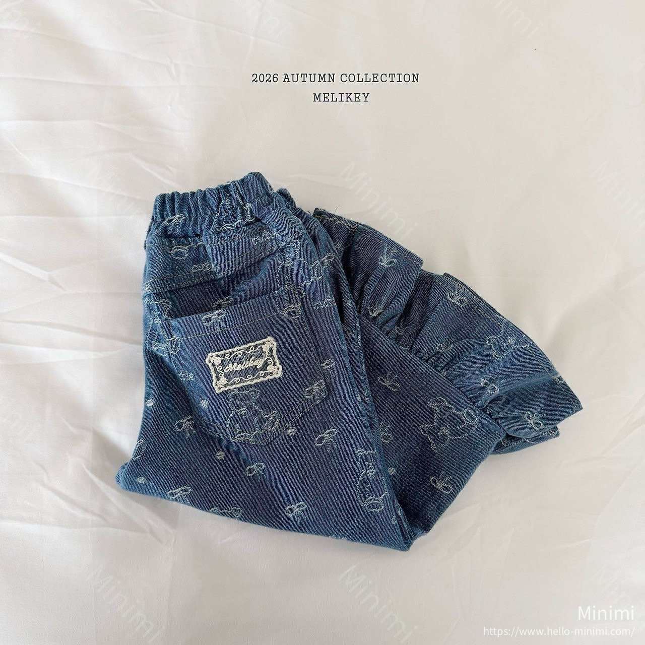 Melikey Bear Frill Jeans 韓國童裝現貨