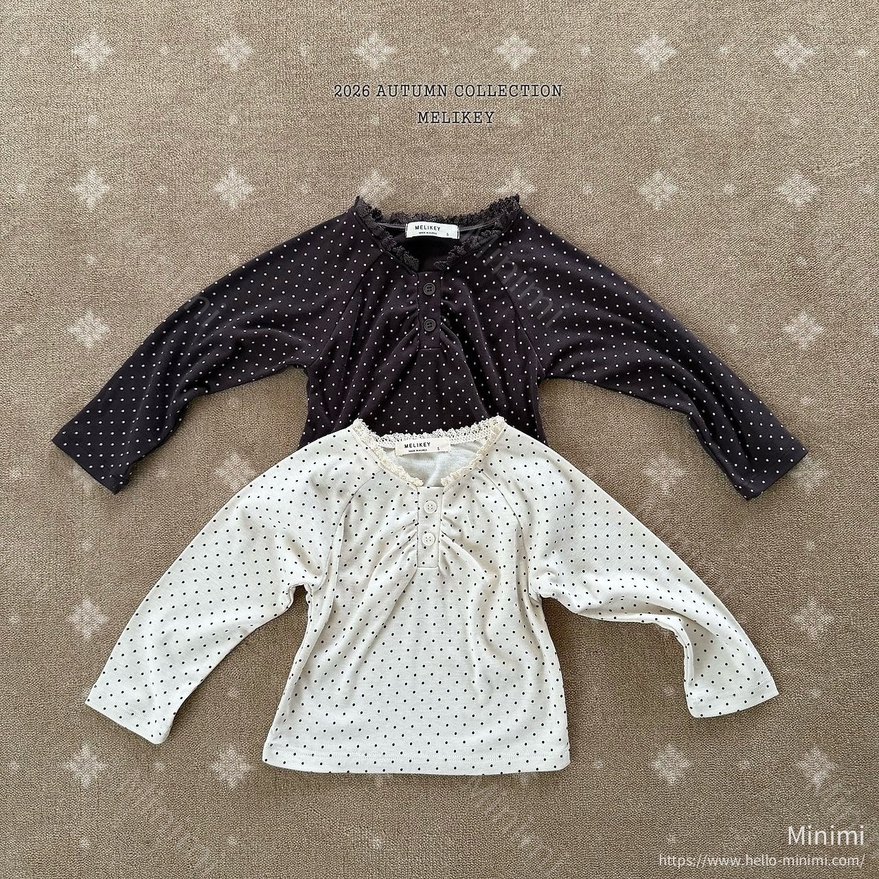 Melikey Dot Shirring T-shirt - 韓國童裝代購主圖